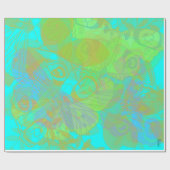 Chic Gold Butterfly Aquamarine Cadeaupapier (Vlak)