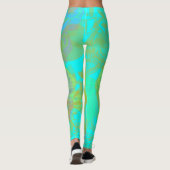 Chic Gold Butterfly Aquamarine Leggings (Achterkant)