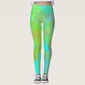 Chic Gold Butterfly Aquamarine Leggings (Voorkant)