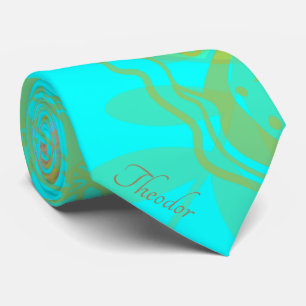 Chic Gold Butterfly Aquamarine Stropdas