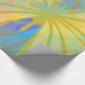 Chic Gold Butterfly Bleu Peach Cadeaupapier (Hoek)