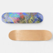 Chic Gold Butterfly Bleu Yellow Persoonlijk Skateboard (Horizontaal)