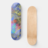 Chic Gold Butterfly Bleu Yellow Persoonlijk Skateboard (Voorkant)