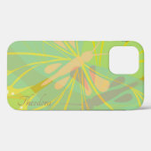 Chic Gold Butterfly Geel Blauw Case-Mate iPhone Case (Achterkant (horizontaal))