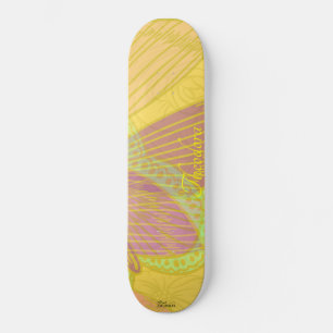 Chic Gold Butterfly Geel Sinaasappel Persoonlijk Skateboard