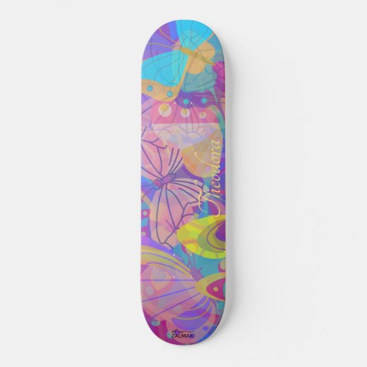 Chic Gold Butterfly kleurig Persoonlijk Skateboard (Voorkant)