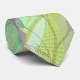 Chic Gold Butterfly Pistachio Violet Background Stropdas