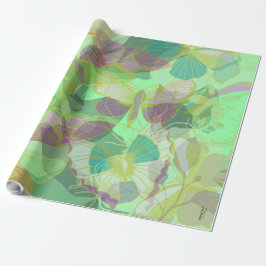 Chic Gold Butterfly Pistachio Violet Cadeaupapier