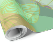 Chic Gold Butterfly Pistachio Violet Cadeaupapier (Rol Hoek)