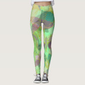 Chic Gold Butterfly Pistachio Violet Leggings (Voorkant)