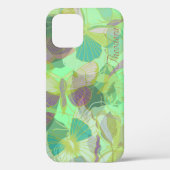 Chic Gold Butterfly Pistachio Violet Patroon Case-Mate iPhone Case (Achterkant)