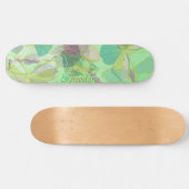Chic Gold Butterfly Pistachio Violet Patroon Persoonlijk Skateboard (Horizontaal)