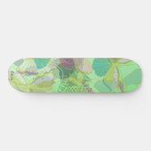 Chic Gold Butterfly Pistachio Violet Patroon Persoonlijk Skateboard (Horizontaal)