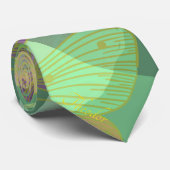 Chic Gold Butterfly Pistachio Violet Patroon Stropdas (Opgerold)