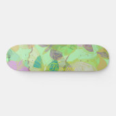 Chic Gold Butterfly Pistachio Violet Persoonlijk Skateboard (Horizontaal)