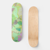 Chic Gold Butterfly Pistachio Violet Persoonlijk Skateboard (Voorkant)