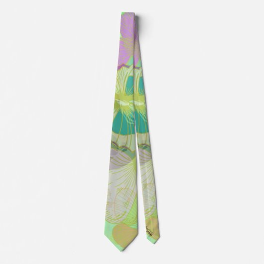 Chic Gold Butterfly Pistachio Violet Stropdas (Voorkant)