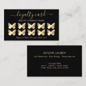 Chic Gold Butterfly ThMED Loyalty Kaart Visitekaartje (Voorkant / Achterkant)