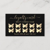 Chic Gold Butterfly ThMED Loyalty Kaart Visitekaartje (Voorkant)
