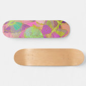 Chic Gold Butterfly Turquoise Violet Pattern Persoonlijk Skateboard (Horizontaal)
