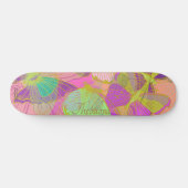 Chic Gold Butterfly Turquoise Violet Pattern Persoonlijk Skateboard (Horizontaal)