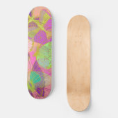 Chic Gold Butterfly Turquoise Violet Pattern Persoonlijk Skateboard (Voorkant)