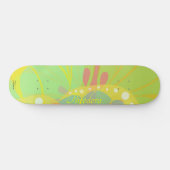Chic Gold Butterfly Yellow Blue Pattern Persoonlijk Skateboard (Horizontaal)