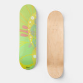 Chic Gold Butterfly Yellow Blue Pattern Persoonlijk Skateboard (Voorkant)