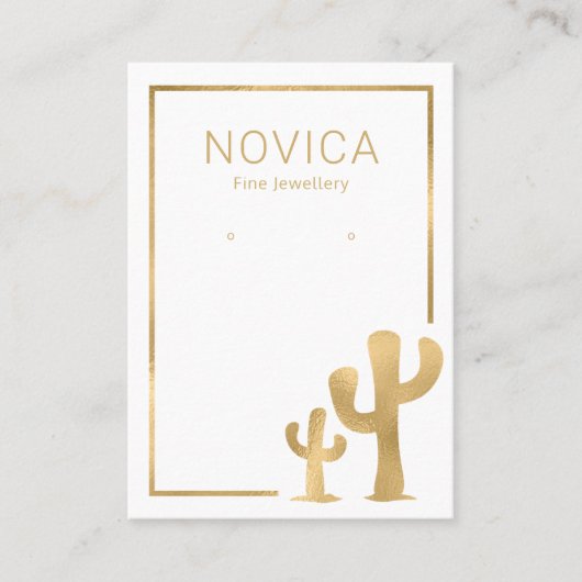 Chic Gold Cactus die Display Kaart verdienen Visitekaartje (Voorkant)