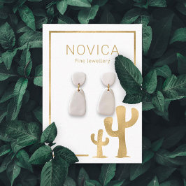 Chic Gold Cactus die Display Kaart verdienen Visitekaartje