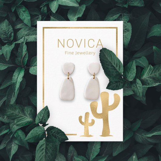 Chic Gold Cactus die Display Kaart verdienen Visitekaartje