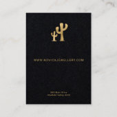 Chic Gold Cactus op Black Earring Display Kaart Visitekaartje (Achterkant)