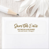 Chic Gold Calligrafie slaat het adres van de datum Etiket (Insitu)