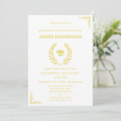 Chic Gold Calligraphy Afstudeerfeest 2025 Kaart (Staand voorkant)