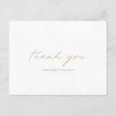 Chic Gold Calligraphy Elegant Wedding Bedankt Briefkaart (Voorkant)