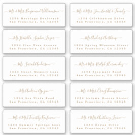 Chic Gold Calligraphy Wedding Guest Adresetiketten Sticker