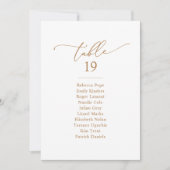 Chic Gold Calligraphy Wedding Seating Chart Kaarte Kaart (Voorkant)