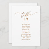 Chic Gold Calligraphy Wedding Seating Chart Kaarte Kaart (Voorkant / Achterkant)