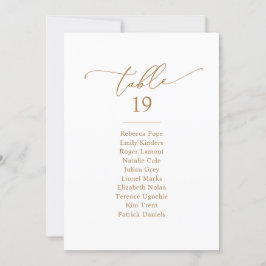 Chic Gold Calligraphy Wedding Seating Chart Kaarte Kaart