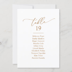 Chic Gold Calligraphy Wedding Seating Chart Kaarte Kaart