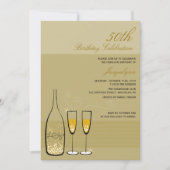 Chic Gold Champagne Milestone 50e verjaardag Kaart (Voorkant)
