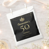 Chic Gold Chandelier 50 & Fabulous Black Birthday Bedankzakje (Geknipt)