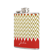 Chic Gold Chevron - Aangepaste kolf Heupfles (Links)