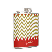 Chic Gold Chevron - Aangepaste kolf Heupfles (Rechts)