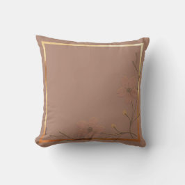 Chic Gold Chocolate Abstract Floral Lijst Kussen