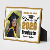 Chic Gold Class of 2026 Graduation Photo Fotoplaat (Zijkant)
