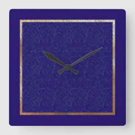 Chic Gold Cobalt Abstract Florence Lijst Vierkante Klok