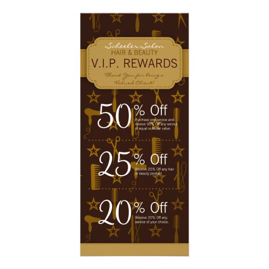 Chic Gold & Coco Aangepaste Salon Coupons Specials Reclamekaart (Voorkant)