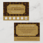 Chic Gold & Coco Brown Salon Loyalty Rewards Card (Voorkant / Achterkant)