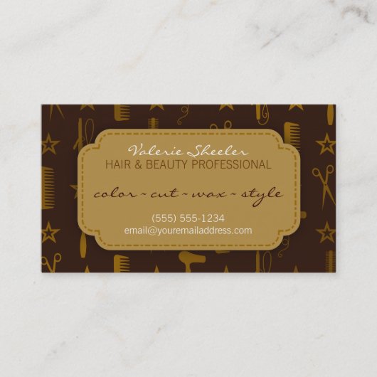 Chic Gold & Coco Hair & Beauty Appointcard Afsprakenkaartje (Voorkant)